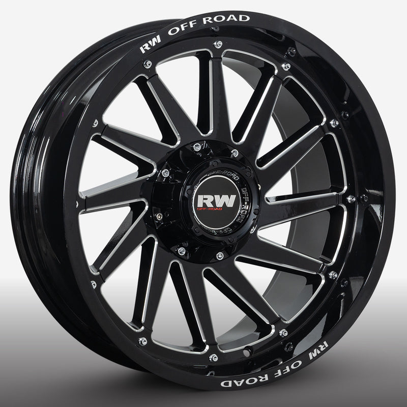 RW® - 20X10 6X135/6X139.7 ET-24 CB106.1 BLACK MILLING/RIV