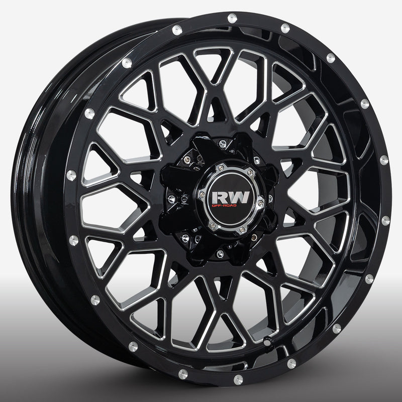 RW® - 20X10 6X135/6X139.7 ET0 CB106.1 BLACK MILLING/MILLE