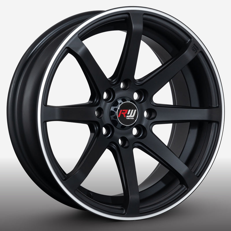 RW® - 15X7 4X100/4X114.3 ET25 CB73.1 SMATE BLACK /LINE POL