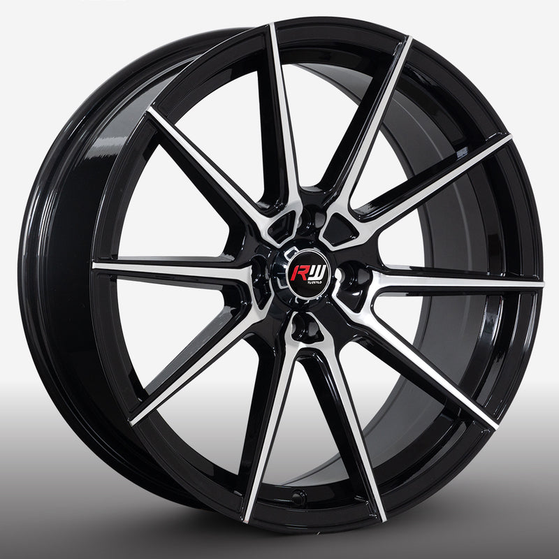 RW® - 17x8  4X100 ET20 CB73.1 BLACK MACHINE