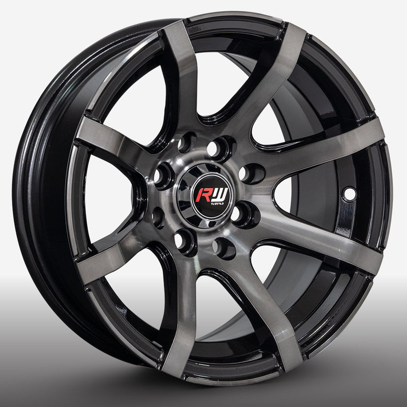 RW® - 13X7 4X100/4X114.3 ET0 CB73.1 BLACK/MACHINE BLACK