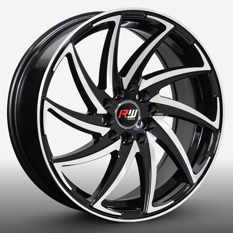 RW® - 16x7 5X100/5X114.3 ET35 CB73.1 BLACK MACHINE