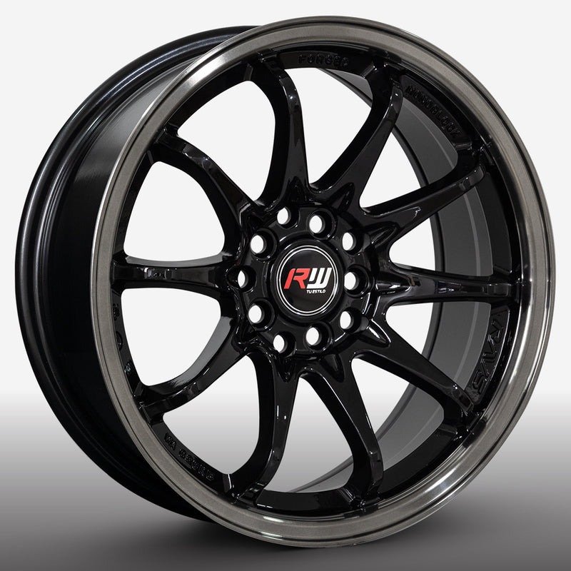 RW® - 16x7.5 5X100/5X114.3 ET30 CB73.1 BLACK / LIP POLISH