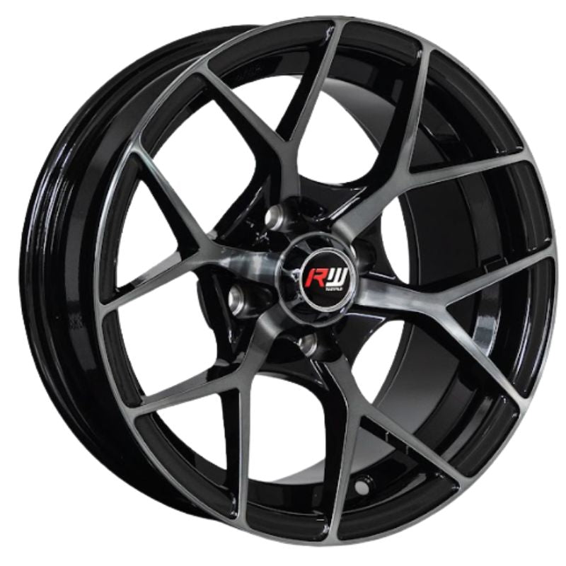 RW® - 14X7.0 4X100 ET5 CB73.1 BLACK/MACHINED BLACK