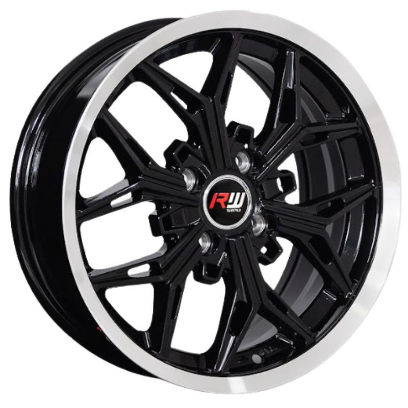 RW® - 15X6.5 4X100 ET38 CB73.1 BLACK/LIP POLISHED