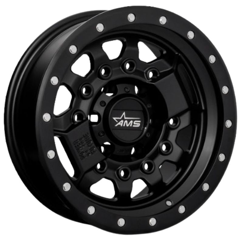 RW® - 16X8.0 6X139.7 ET-15 CB110 SATIN BLACK/RIVETS