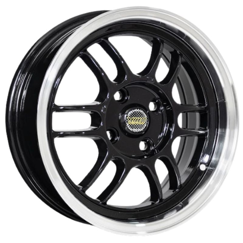 RW® - 14X6.0 4X100 ET35 CB73.1 BLACK LIP POLISHED