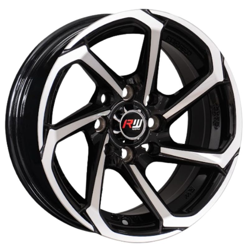 RW® - 13X7.0 4X100/4X114.3 ET0 CB73.1 BLACK MACHINE