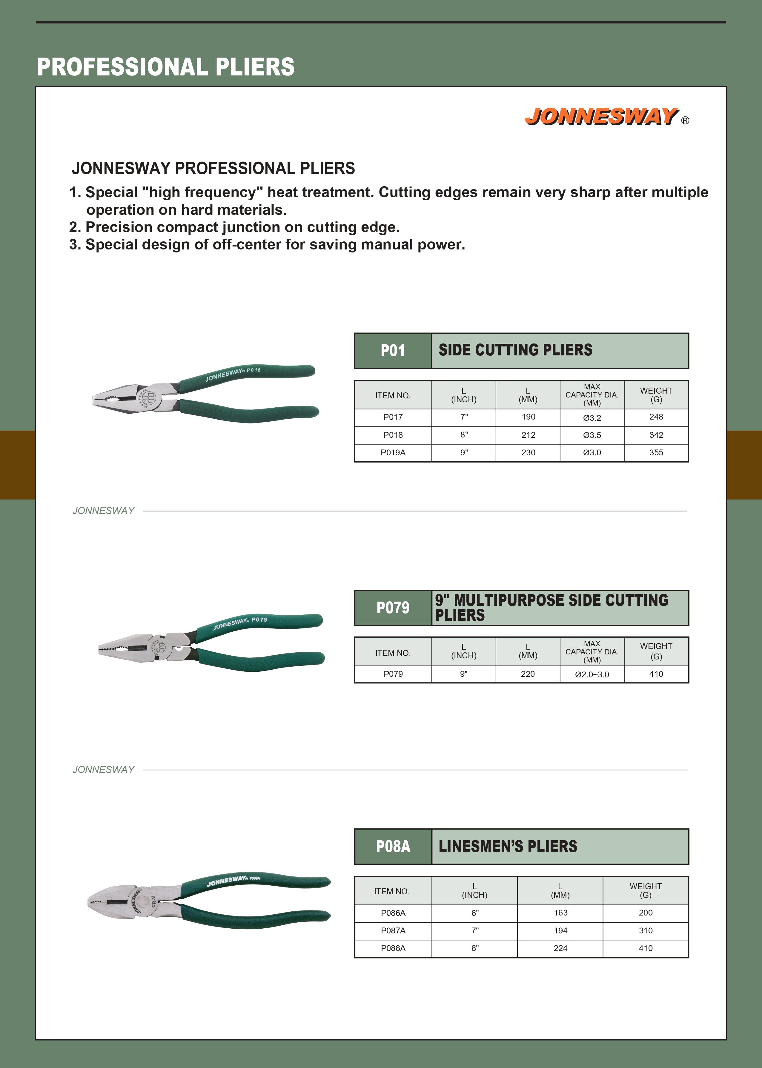 JONNESWAY® ALICATE DE CORTE LATERAL 7" (190MM)