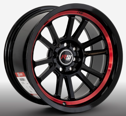 ARO 15X8 100/114.3X8 ET-5 CB73.1 BLACK/UNDERCUT RED