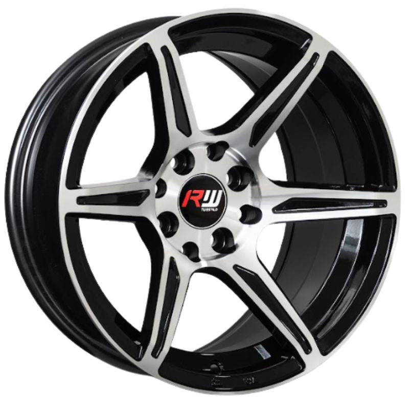 RW® - 15X8 4X100/4X114.3 ET0 CB73.1 BLACK MACHINE