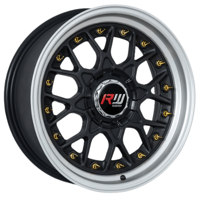 RW® - 17X8.0 4X100/4X114.3 ET25 CB73.1 MATTE BLACK/POLISHED LIP