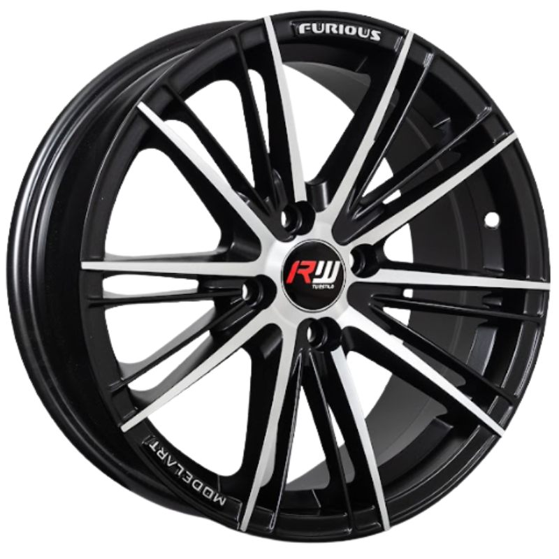 RW® - 16X7 4X100 ET38 CB73.1 SMATE BLACK MACHINE