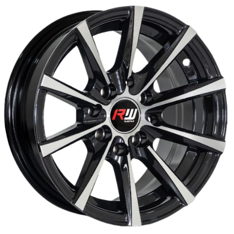 RW® - 13x5.5 4X100/4X114.3 ET15 CB73.1 BLACK MACHINE