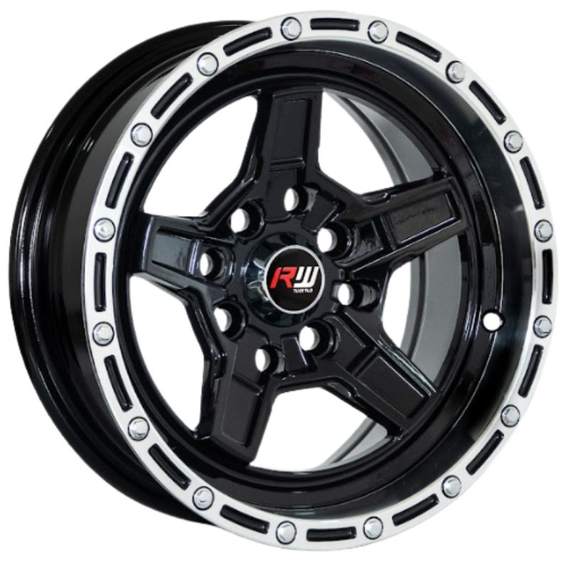 RW® - 13X6.0 4X100/4X114.3 ET0 CB73.1 BLACK/RING POLISHED RI