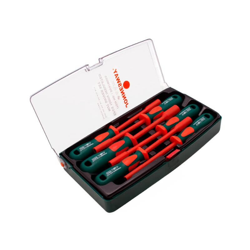 JONNESWAY® JUEGO DE DESTORNILLADORES AISLANTES PARA TUERCAS 'USO ELECTRICO 1000V' (6 PIEZAS)