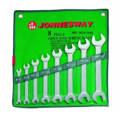 JONNESWAY® METRIC DOUBLE OPEN-END WRENCH SET (8 PIECES)
