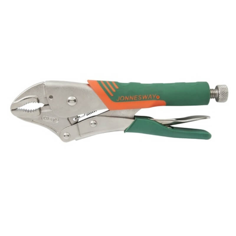 JONNESWAY® ALICATE DE PRESIÓN-BLOQUEO 10" (MORDAZA CURVADA CON CORTALAMBRE)