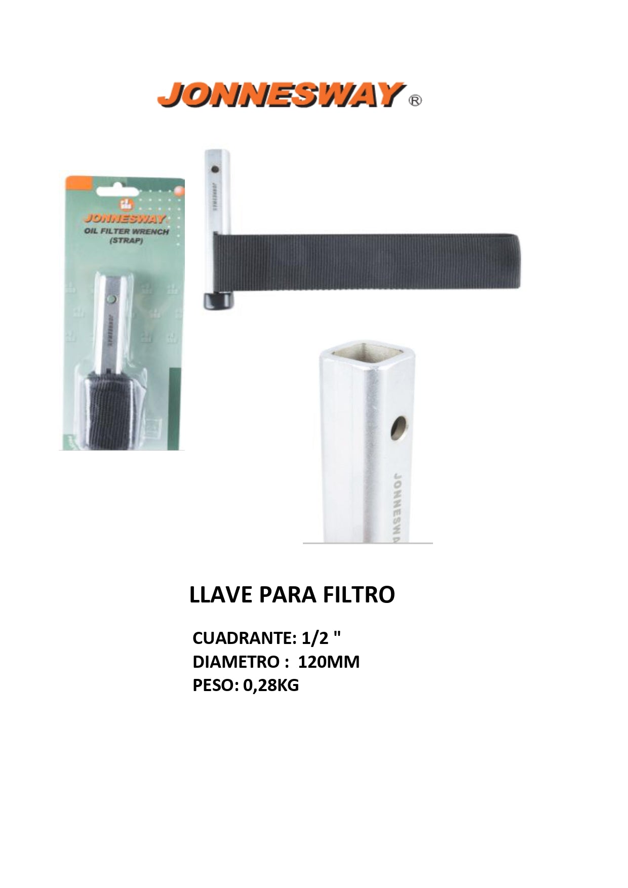 JONNESWAY® LLAVE TIPO FAJA DE NYLON (Ø 120MM)