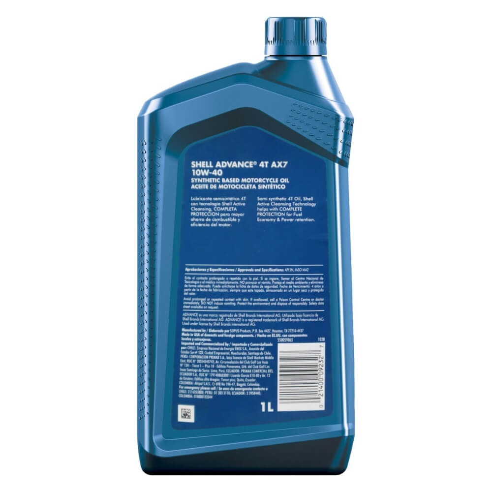 SHELL ADVANCE 4T AX7 10W40 (SN/MA2) 1L