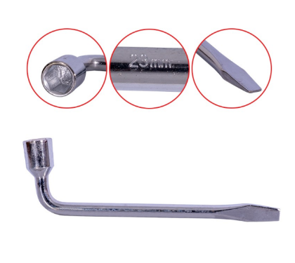 LLAVE EN "L" PARA RUEDA 23MM CROMADA