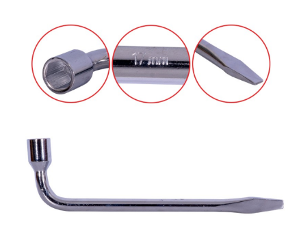 LLAVE EN "L" PARA RUEDA 17MM CROMADA