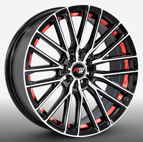 RW® - 17X7.5 4X100/4X108 ET24 CB73.1 BM/RED UNDERCUT