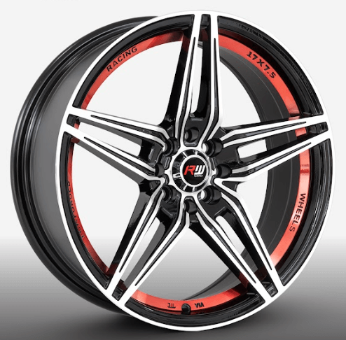 RW® - 17X7.5 4X100/4X108 ET25 CB73.1 BM/RED UNDERCUT