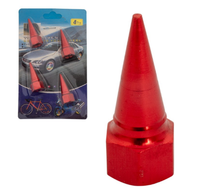 KIT TAPA MUÑON ALUMINIO ROJO/3.2 CM/4 PZS