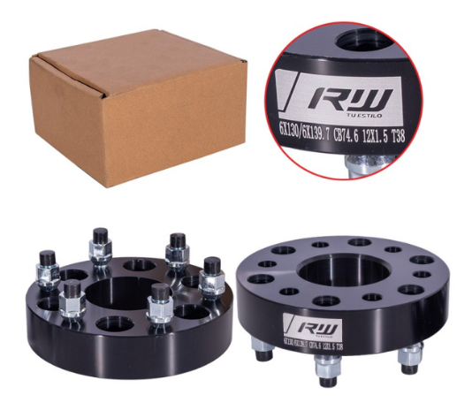 CONVERTIDOR PCD 130X6 a 139.7X6 38MM CB 74.6 12X1.50