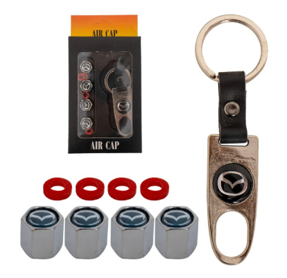 KIT LLAVERO MAZDA CON TAPA MUÑON NEGRO 5 PZS