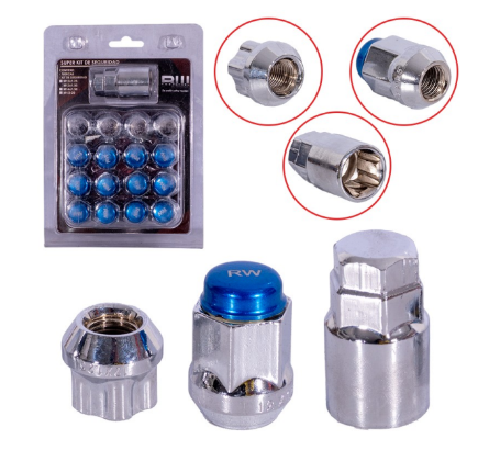 KIT SEGURIDAD HEXAGONAL CONICA AZUL RW ROSWHEEL 5PCS 32MM /