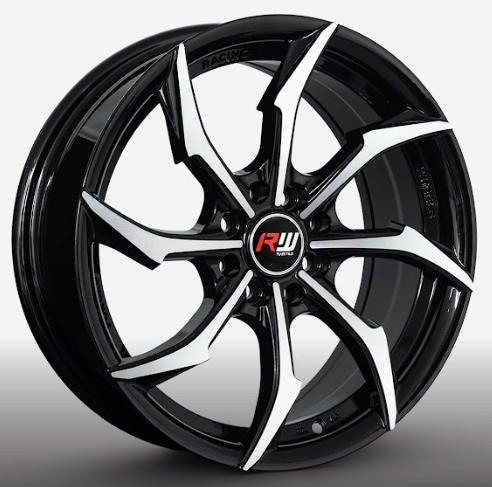 RW® - 16x7 4X100/4X108 ET38 CB73.1 BLACK MACHINE