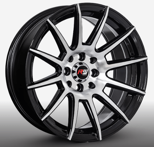 RW® - 16X8 4X100/4X114.3 ET15 CB73.1 BLACK MACHINE