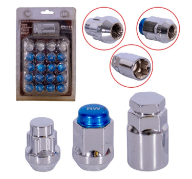 KIT SEGURIDAD AZUL RW ROSWHEEL 5PCS 32MM / 16PCS 33MM 12X1.50 D19