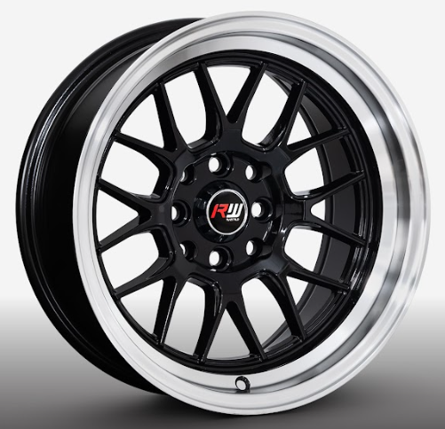 RW® - 15X8 4X100/4X114.3  ET0 CB73.1 BLACK LIP POLISHED