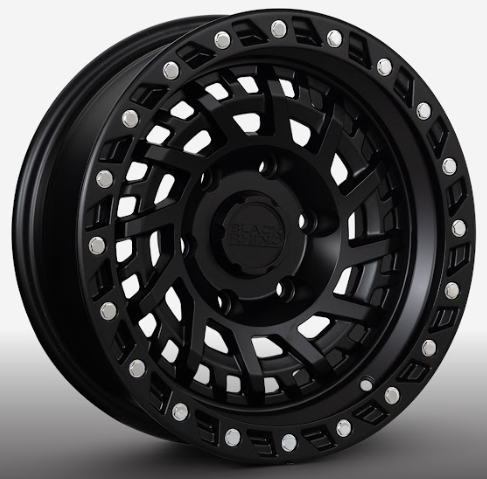 RW® - 15X8 6X139.7 ET0 CB110 SMATTE BLACK  RIVETS CH BLACK RHINO