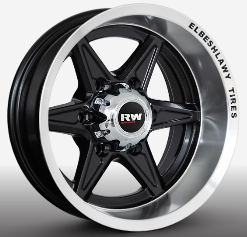 RW® - 15x8.5 6X139.7 ET-25 CB110 BLACK / LIP POLISHED