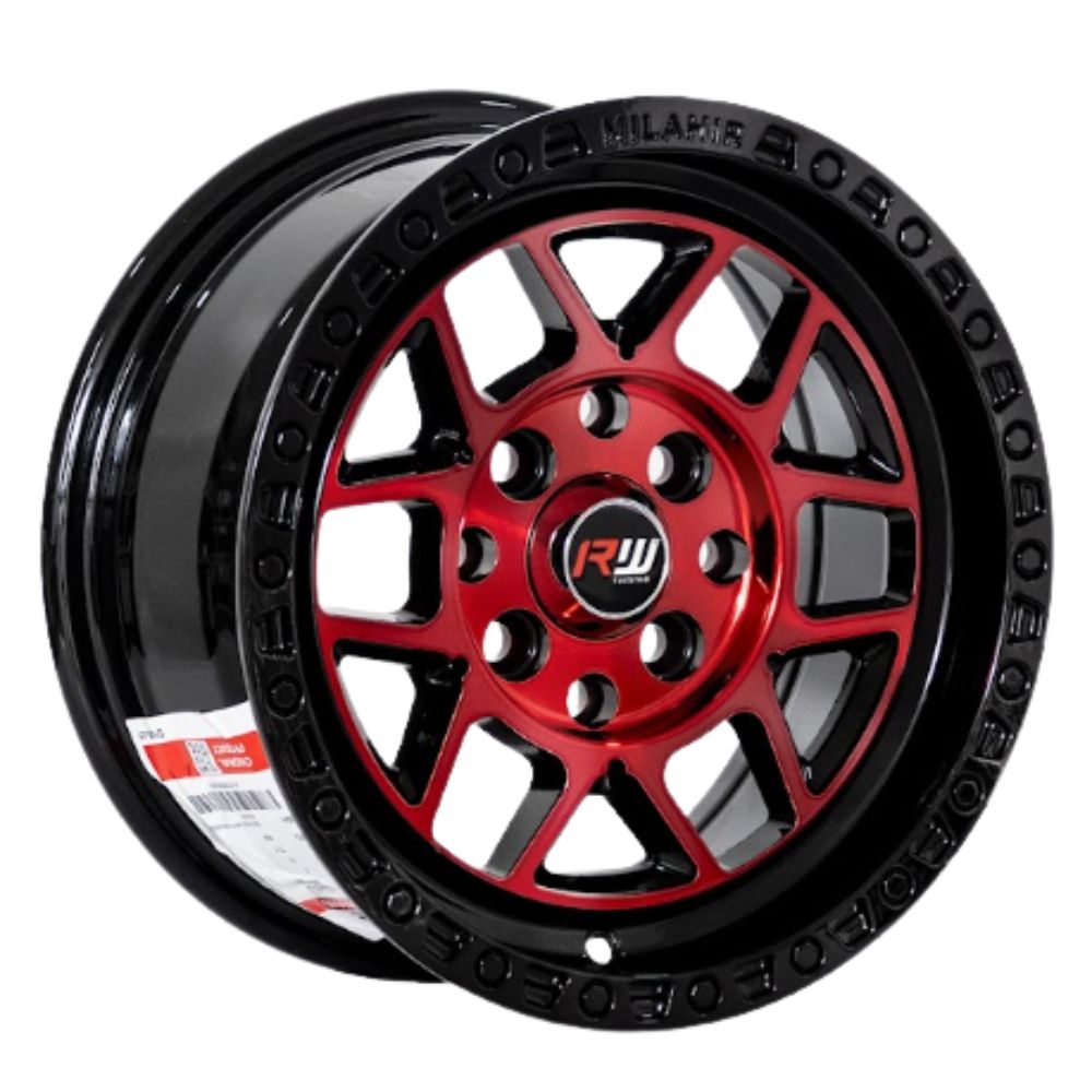 ARO 13x6 100/114.3X8 ET15 CB73.1 BLACK/MACHINE RED/RIN