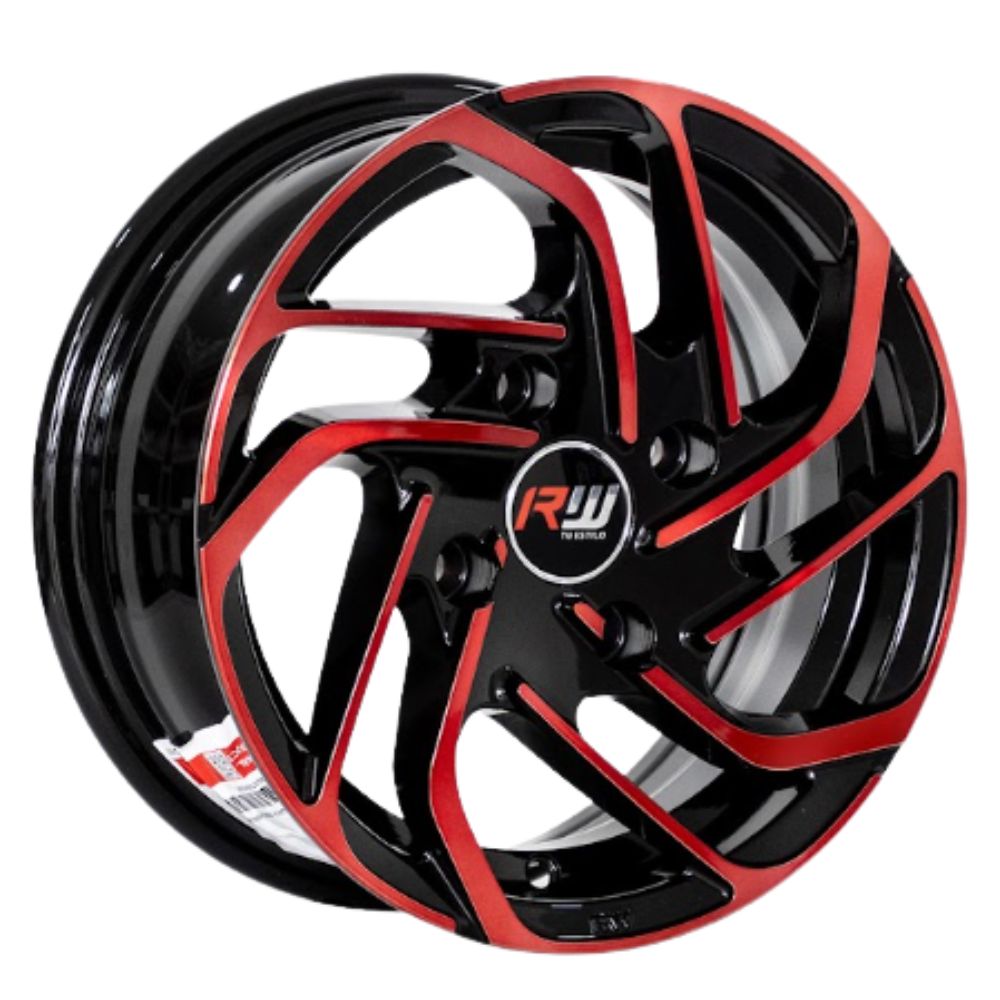 ARO 13x5.5 114.3X4 ET25 CB73.1 BLACK MACHINE RED
