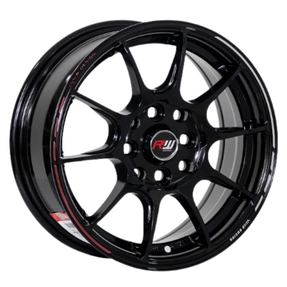 ARO 14x6 100/114.3X8 ET35 CB73.1 BLACK GLOSS/LINE RED-