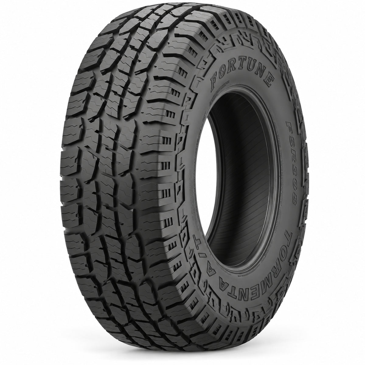 FORTUNE TORMENTA A/T FSR308 sin aro — vista diagonal, letras negras