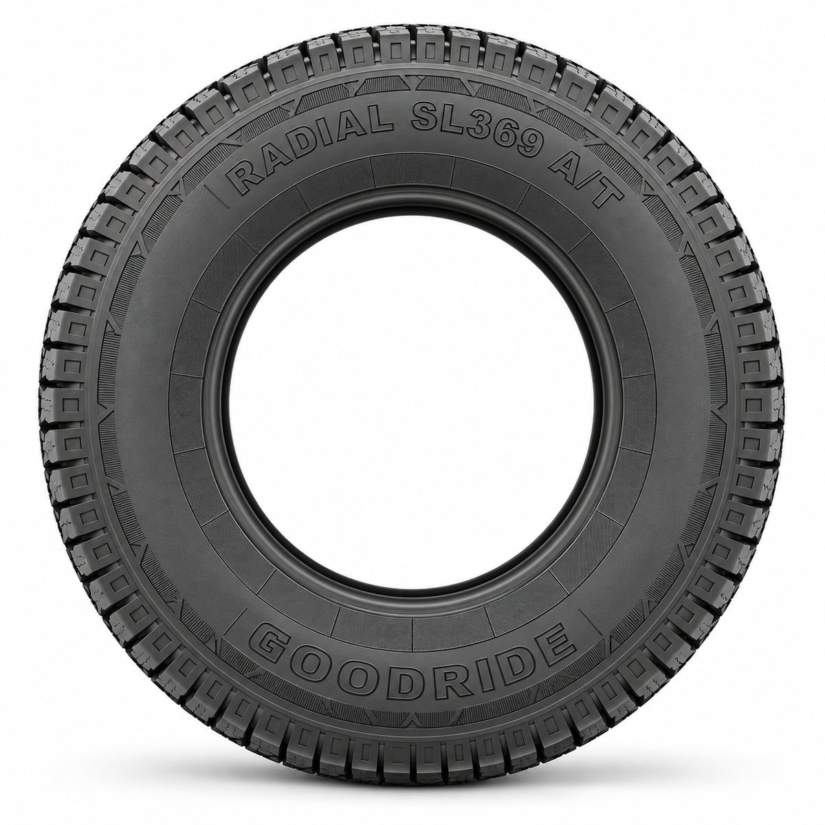 GOODRIDE SL369 A/T sin aro — vista lateral, letras negras