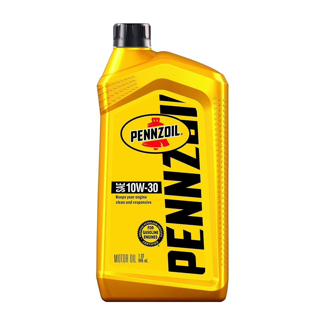Imagen de Pennzoil 10W30 GF6, comercializado en caja de 6 × 1 QT. Mantallanta, Ecuador.