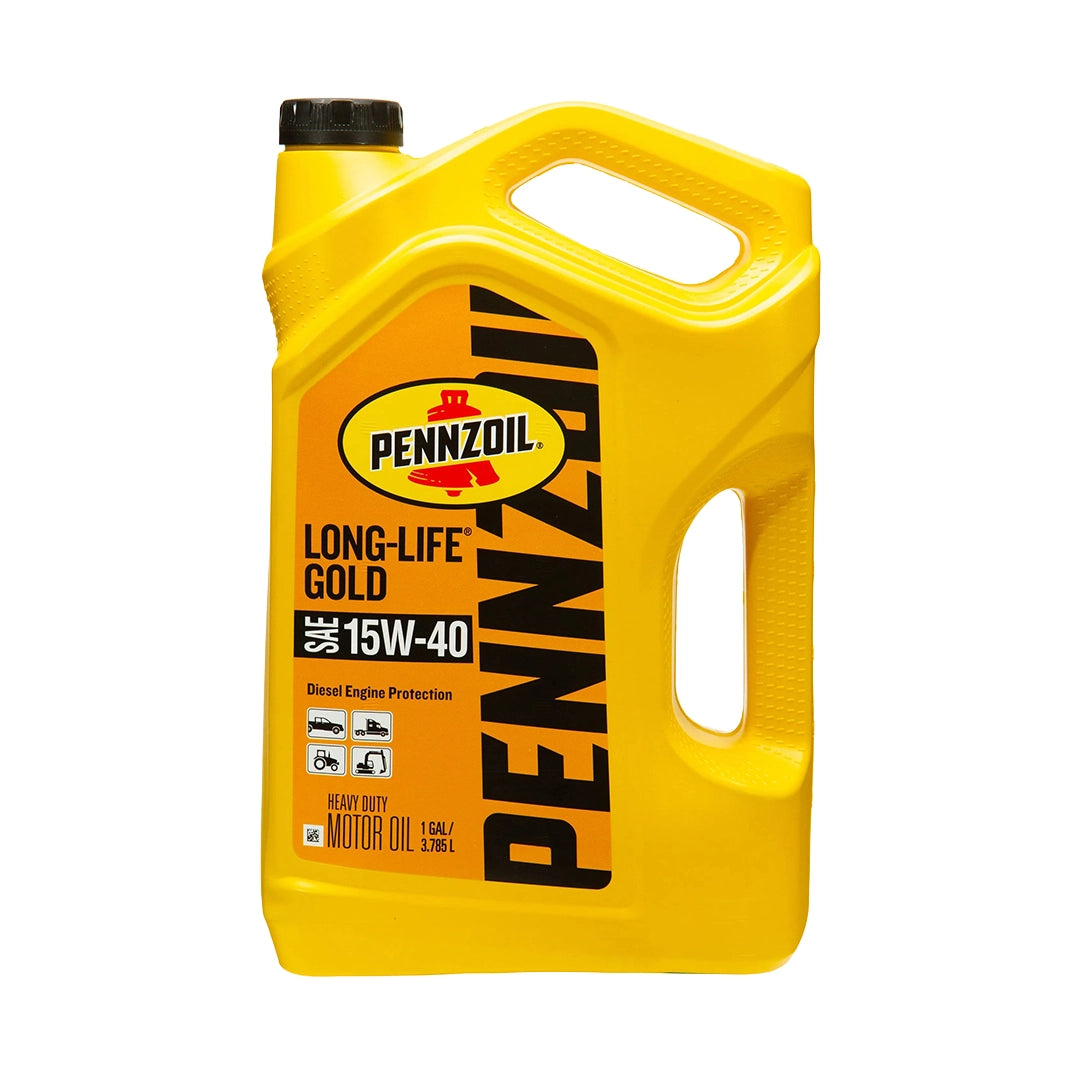 Imagen de Pennzoil LONG LIFE GOLD 15W40 CJ4, comercializado en caja de 3 × 1 GL. Mantallanta, Ecuador.