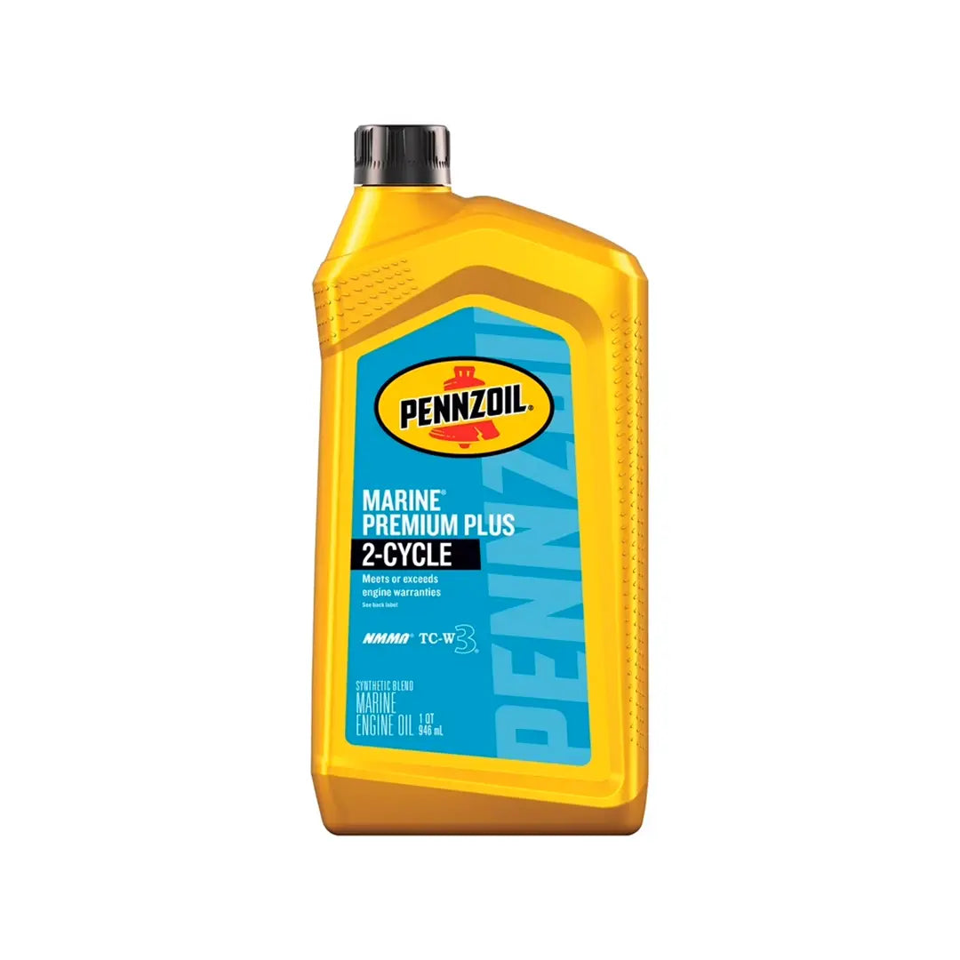Imagen de Pennzoil MAR PREM+OB 2-CY, comercializado en caja de 6 × 1 QT. Mantallanta, Ecuador.