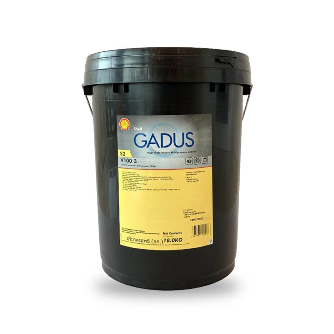 Imagen de Shell GADUS S2 V100 3, comercializado en 18 KG. Mantallanta, Ecuador.