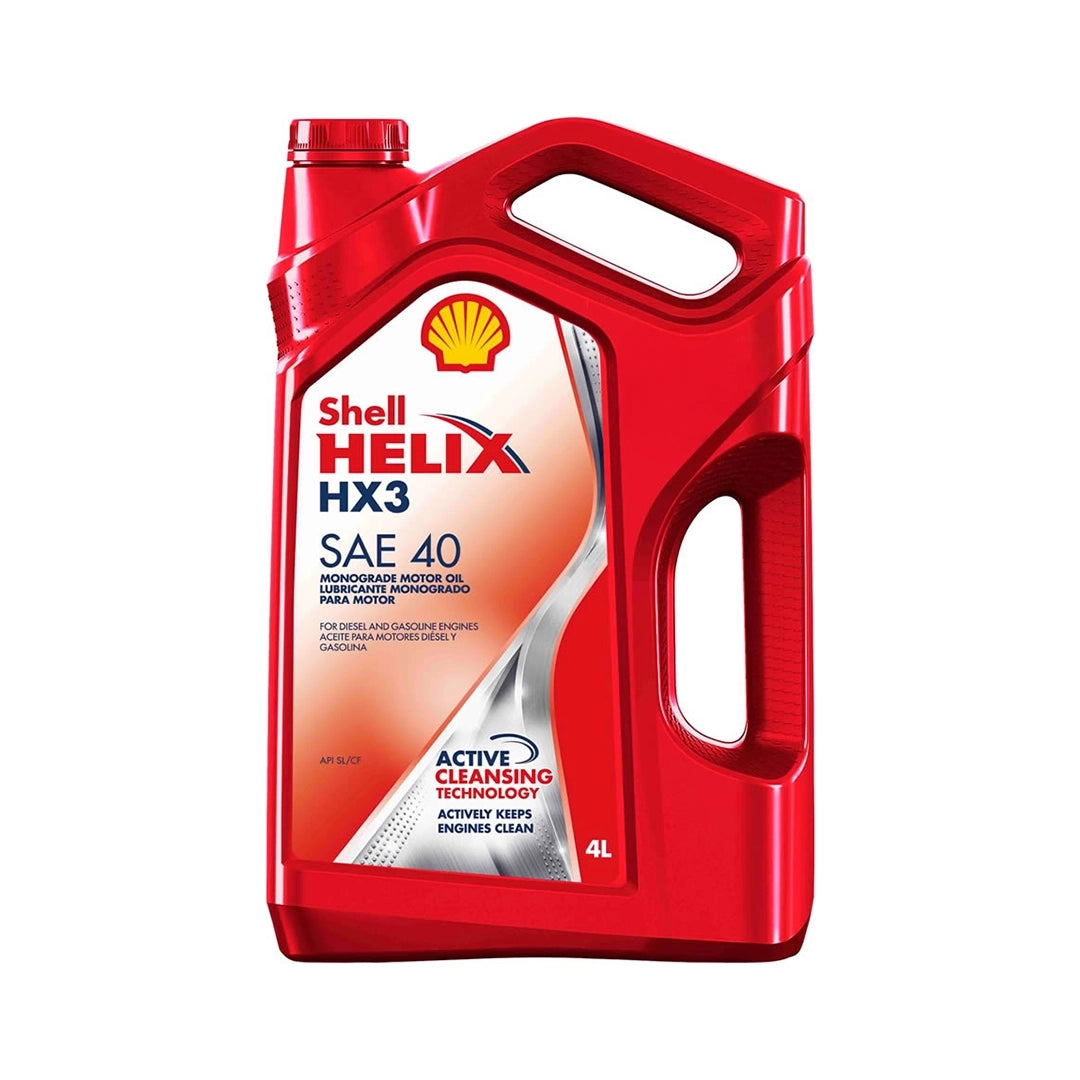 Imagen de Shell HELIX HX3 40 SLCF, comercializado en caja de 3 × 4 L. Mantallanta, Ecuador.