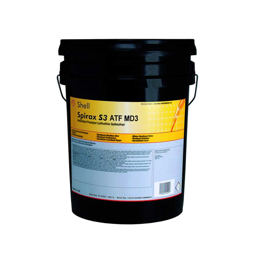 Imagen de Shell SPIRAX S3 ATF MD3, comercializado en caneca de 5 UGL. Mantallanta, Ecuador.
