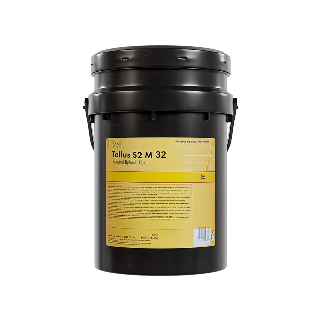 Imagen de Shell TELLUS S2 M 32, comercializado en caneca de 5 UGL. Mantallanta, Ecuador.